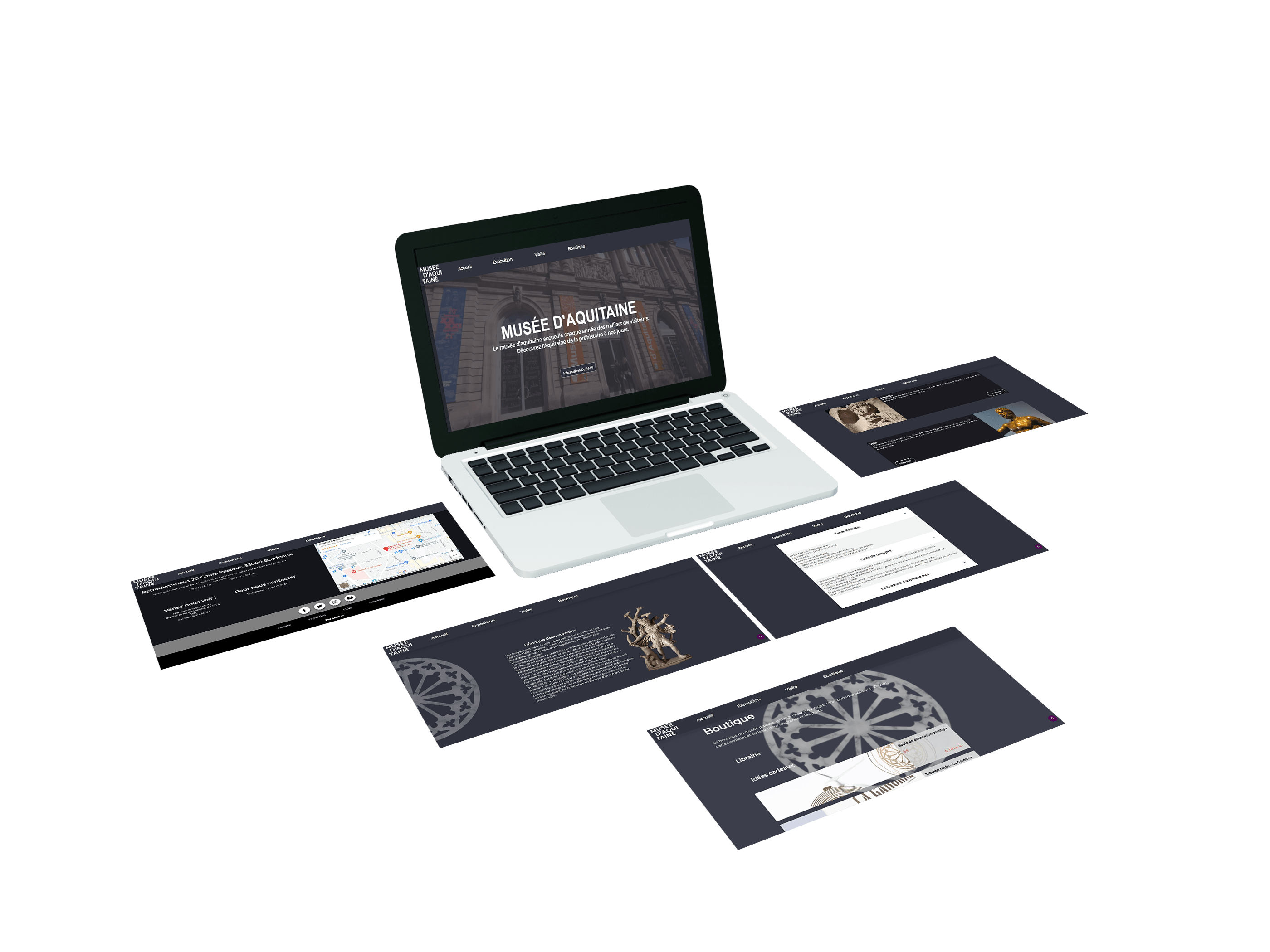 MockUp du site du Musée d'Aquitaine