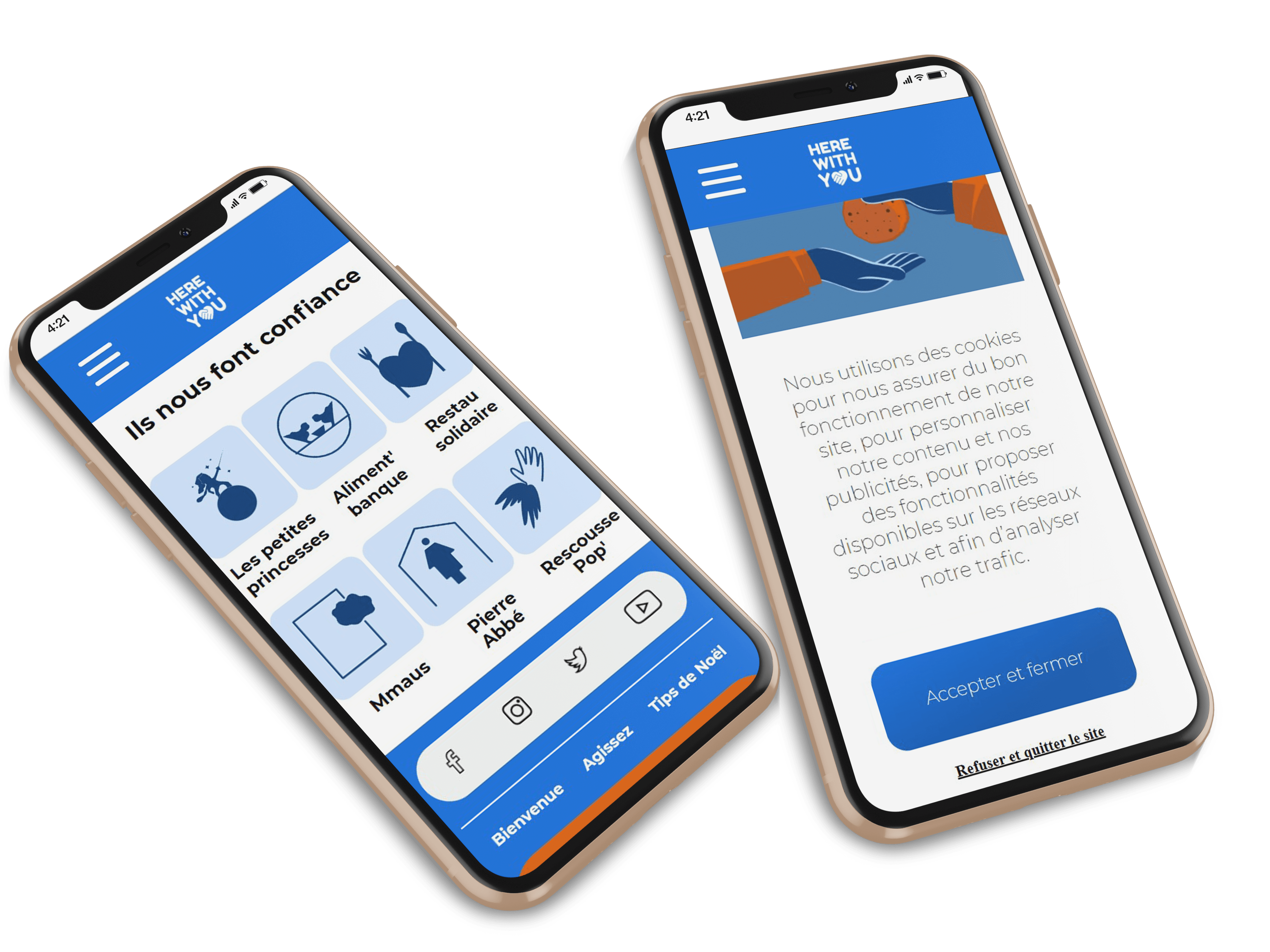 MockUp Portable du site HereWithYou