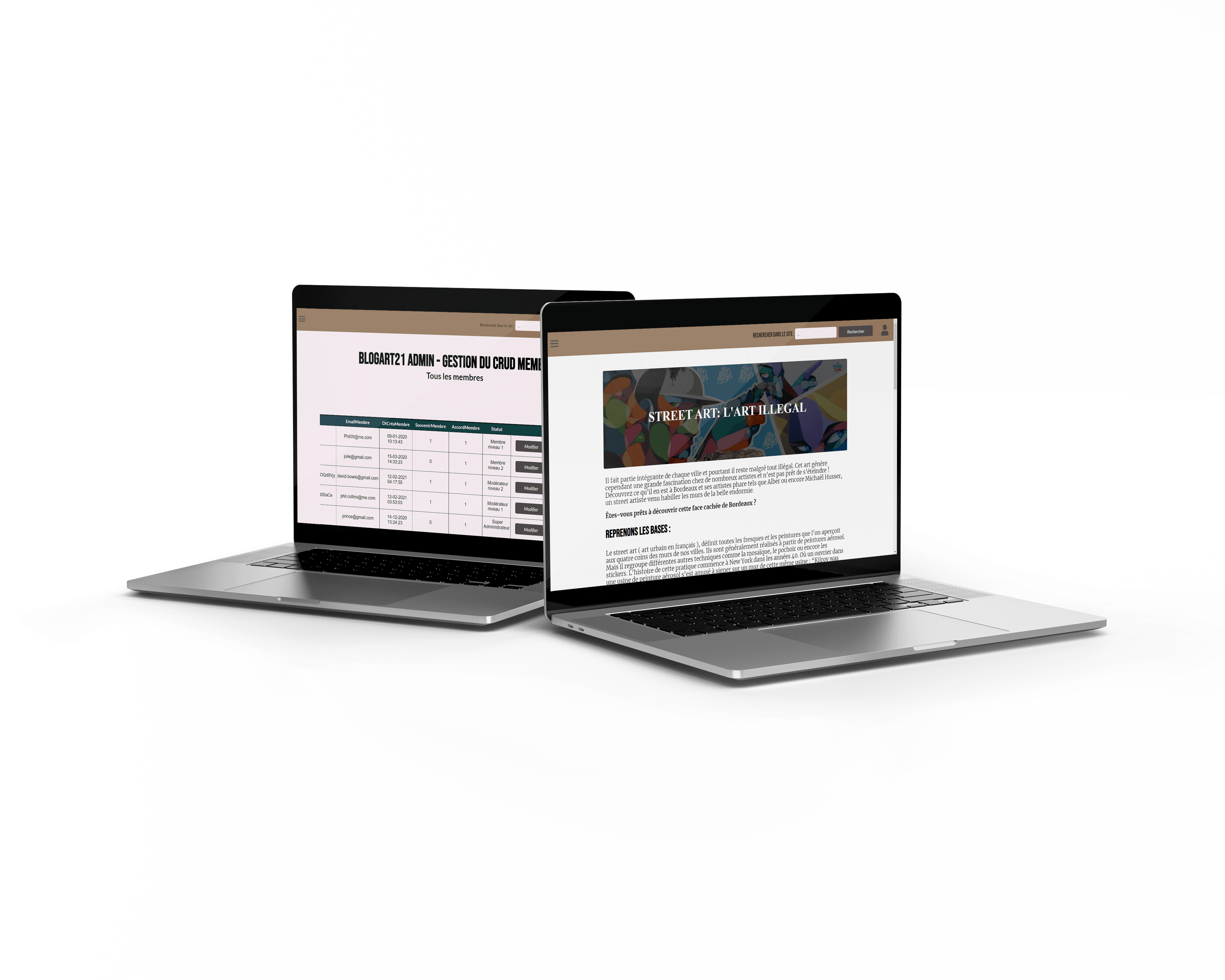 MockUp du Sites les Faces Cachées de Bordeaux