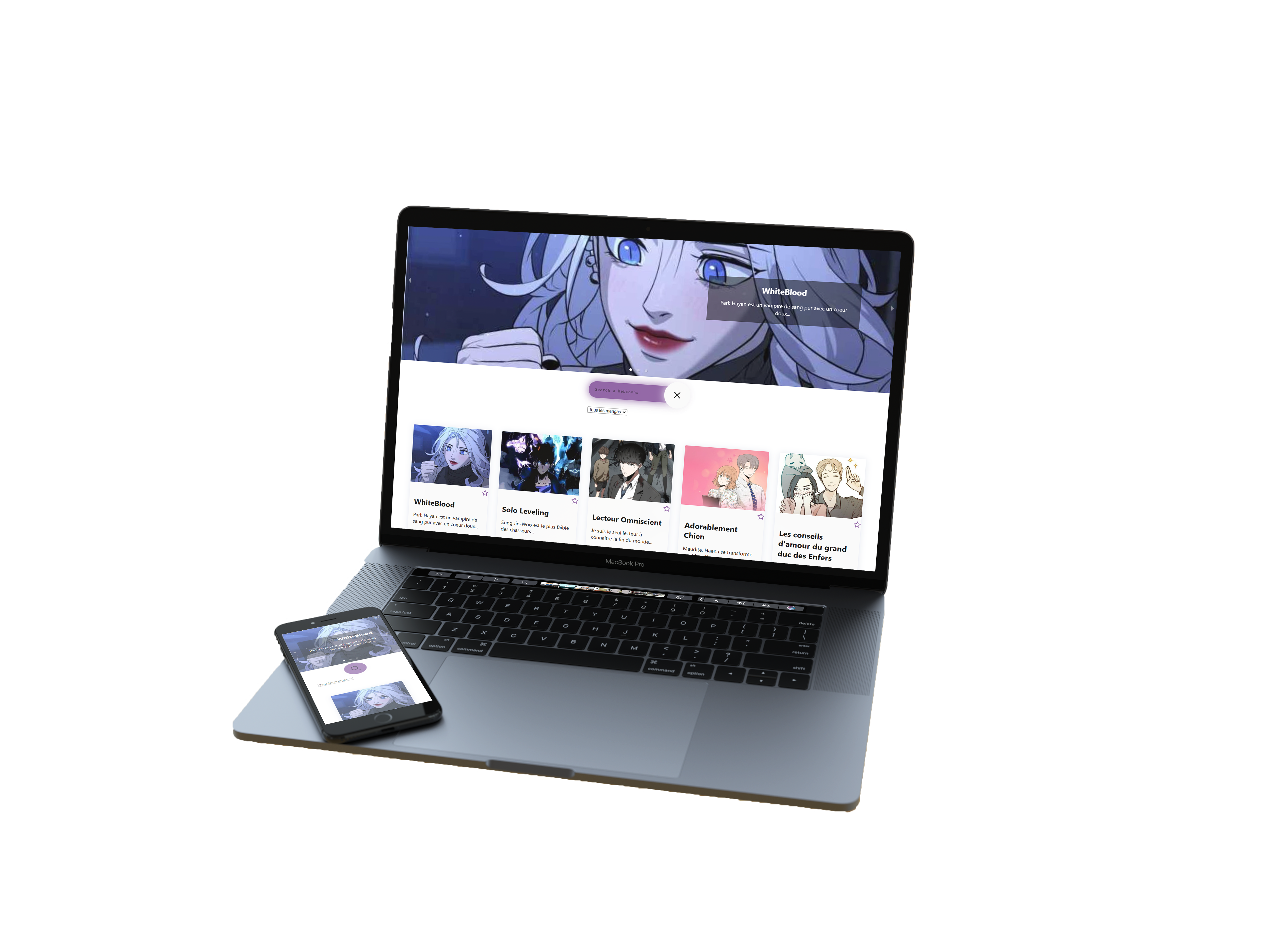 MockUp du site React Mangareader